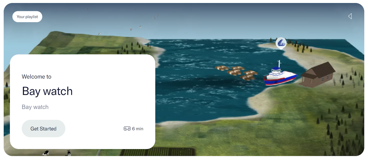 The Bay watch experience’s welcome screen. - click to enlarge The Bay watch experience’s welcome screen.