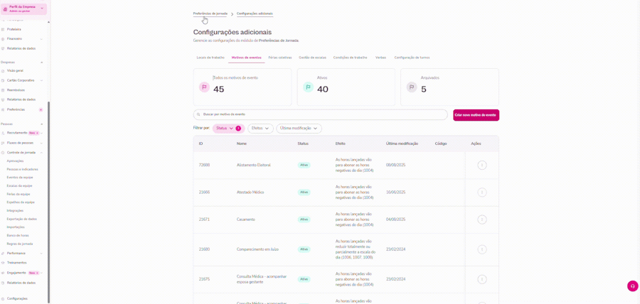 GIF com o passo a passo para criar motivo de evento na plataforma Flash