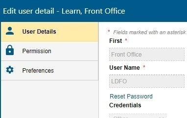A partial view of the User Details in read only mode - click to enlarge A partial view of the User Details in read only mode