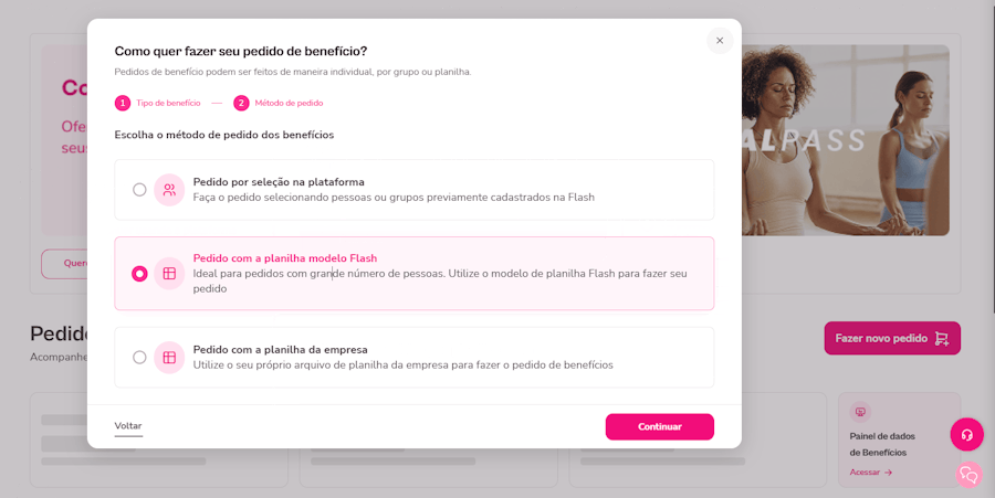 Gif com o passo a passo para pedido via planilha