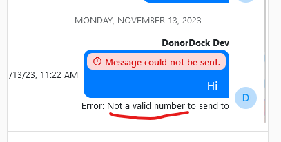 MESSAGE ERROR ON A TEXT CONVERSATION WITH REASON OF INVALID NUMBER - click to enlarge MESSAGE ERROR ON A TEXT CONVERSATION WITH REASON OF INVALID NUMBER
