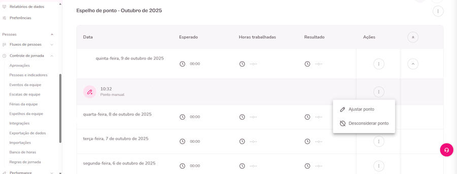 imagem da plataforma com um ponto exemplo para desconsiderar.