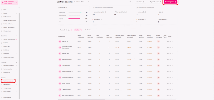 Gif exemplo para acompanhar as assinaturas do espelhos em controle de ponto.
