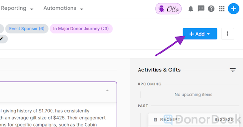 Contact Add button to Add records to Contact