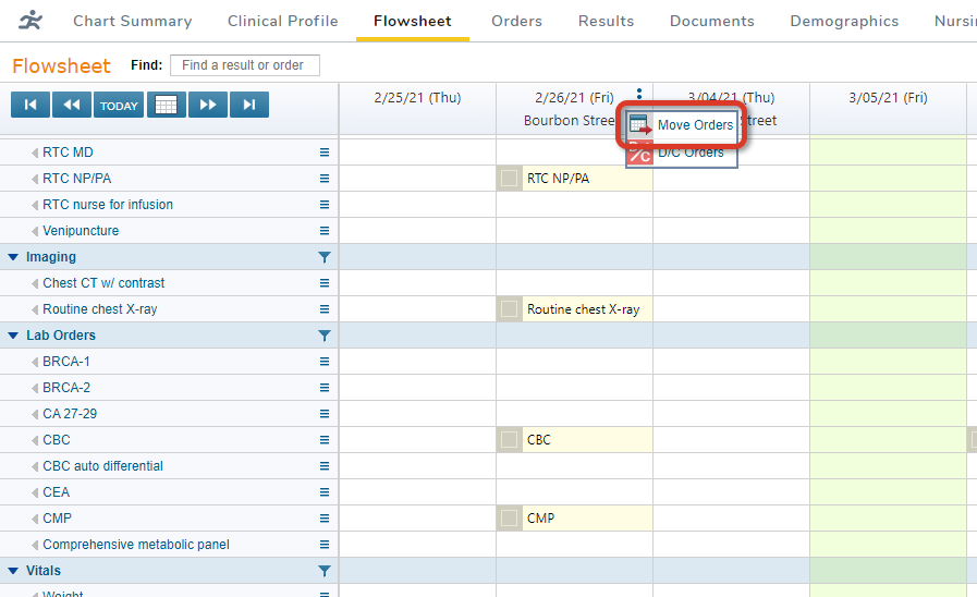 The Flowsheet with the Move Orders column option highlighted - click to enlarge The Flowsheet with the Move Orders column option highlighted