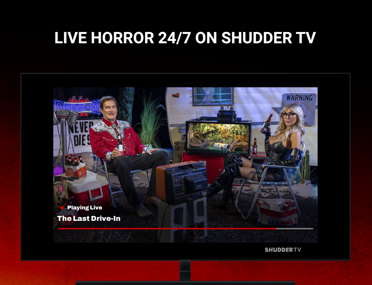 Image of Shudder TV on a TV screen - click to enlarge Image of Shudder TV on a TV screen