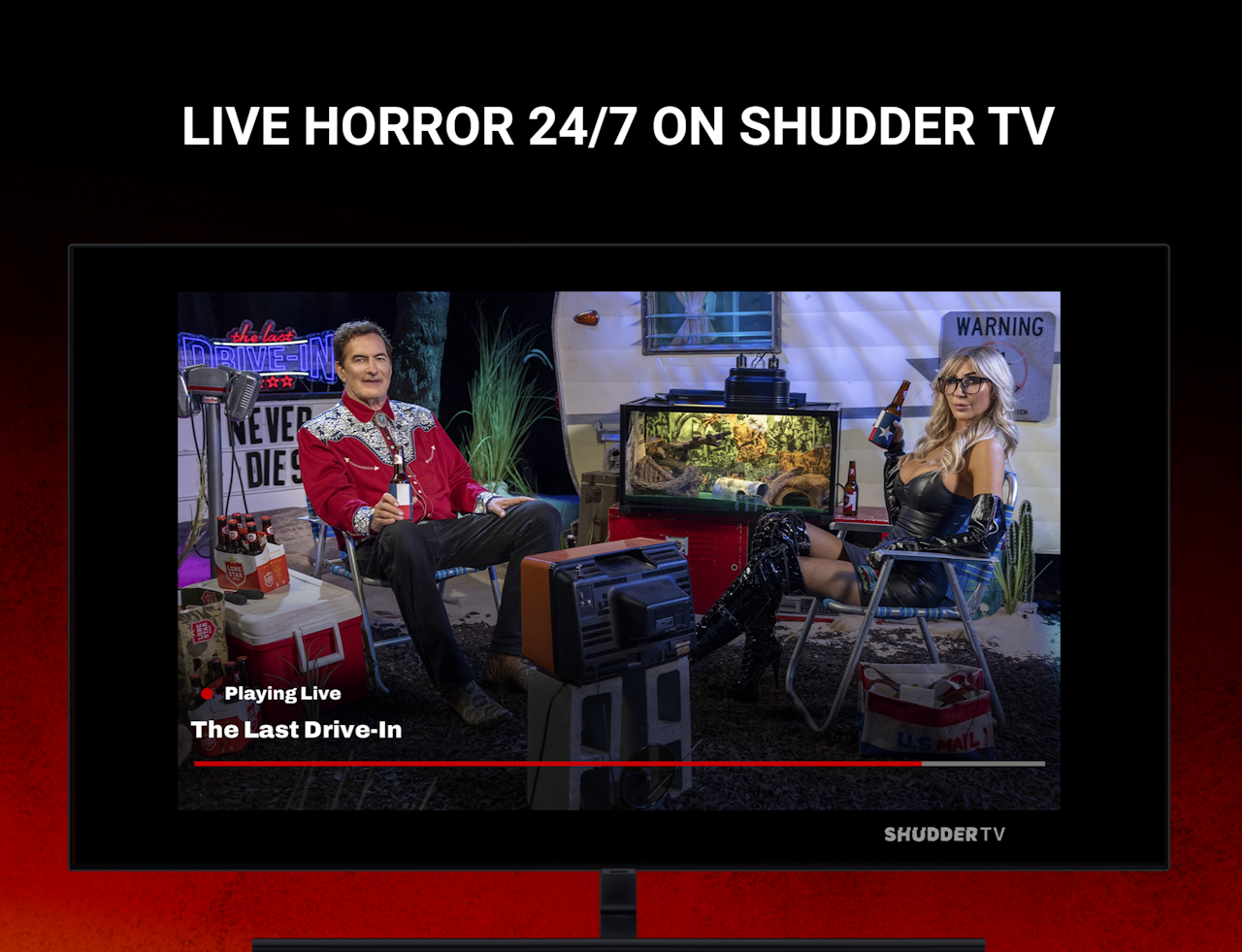 Image of Shudder TV on a TV screen - click to enlarge Image of Shudder TV on a TV screen