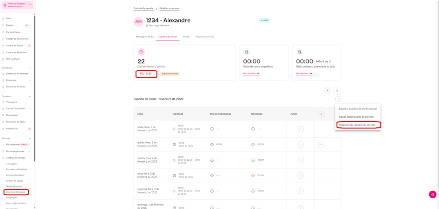 imagem exemplo com destaque para opção de reprocessamento