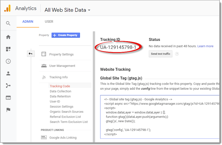 Website tracking code