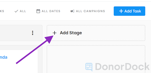 Add Stage button