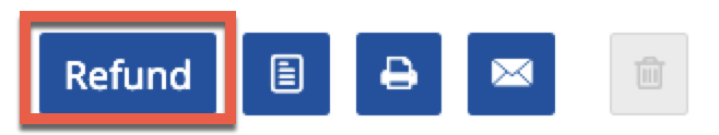 Image of the row of buttons with the Refund button highlighted