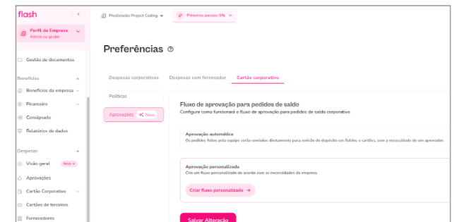 imagem da plataforma no menu de preferências