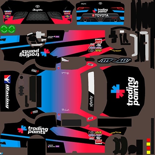 The appearance of the Custom Number paint file. Note that it does not contain car numbers so that iRacing can stamp the number. - click to enlarge The appearance of the Custom Number paint file. Note that it does not contain car numbers so that iRacing can stamp the number.