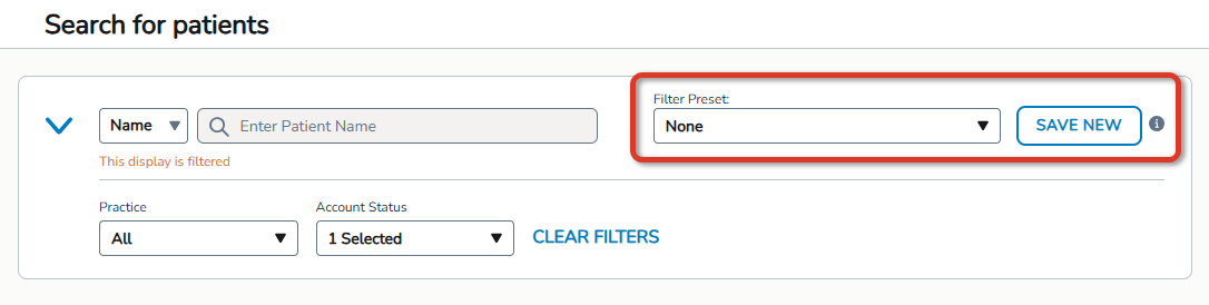 A Filter Preset field highlighted in an Ontada Health list - click to enlarge A Filter Preset field highlighted in an Ontada Health list