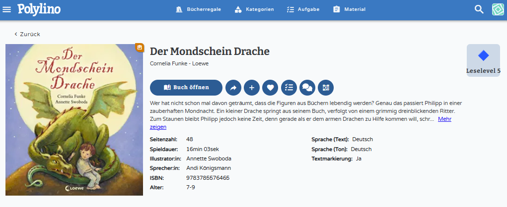 "Der Mondschein Drache" von Cornelia Funke - klicken Sie zum Vergrößern "Der Mondschein Drache" von Cornelia Funke
