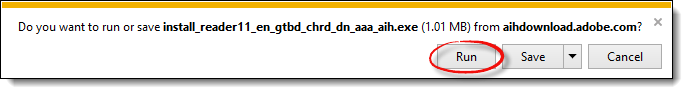 Choose Run when prompted