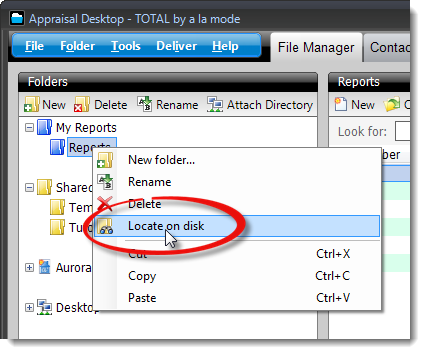 Locate on disk