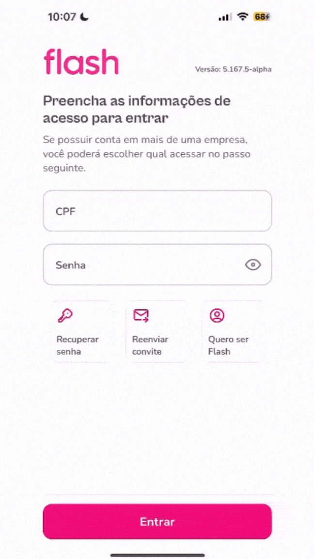 Gif com o passo a passo para reconhecimento facial no app