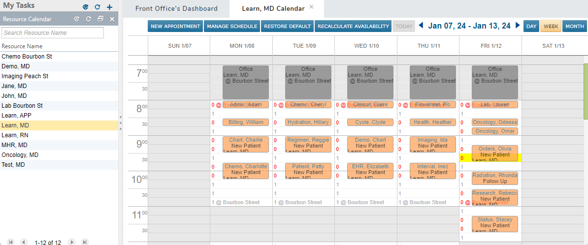 The Resource Calendar widget and appointment calendar - click to enlarge The Resource Calendar widget and appointment calendar