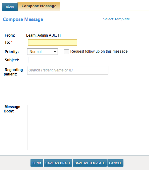 The Compose Message pane - click to enlarge The Compose Message pane