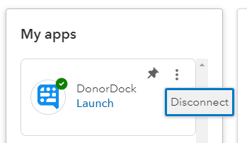 DonorDock connection tile showing in QuickBooks Online - click to enlarge DonorDock connection tile showing in QuickBooks Online