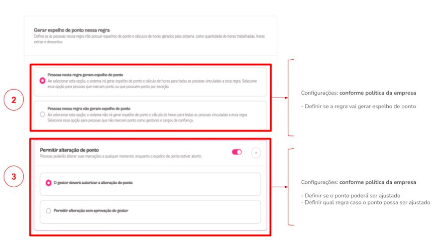 Gif com instruções da primeira etapa da regra de marcação de ponto