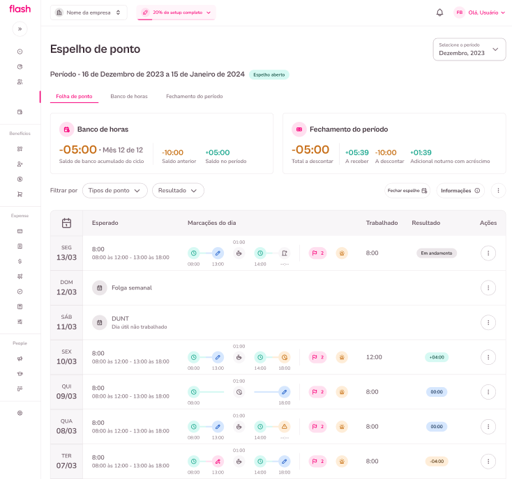 imagem exemplo para selecionar período de espelho de ponto