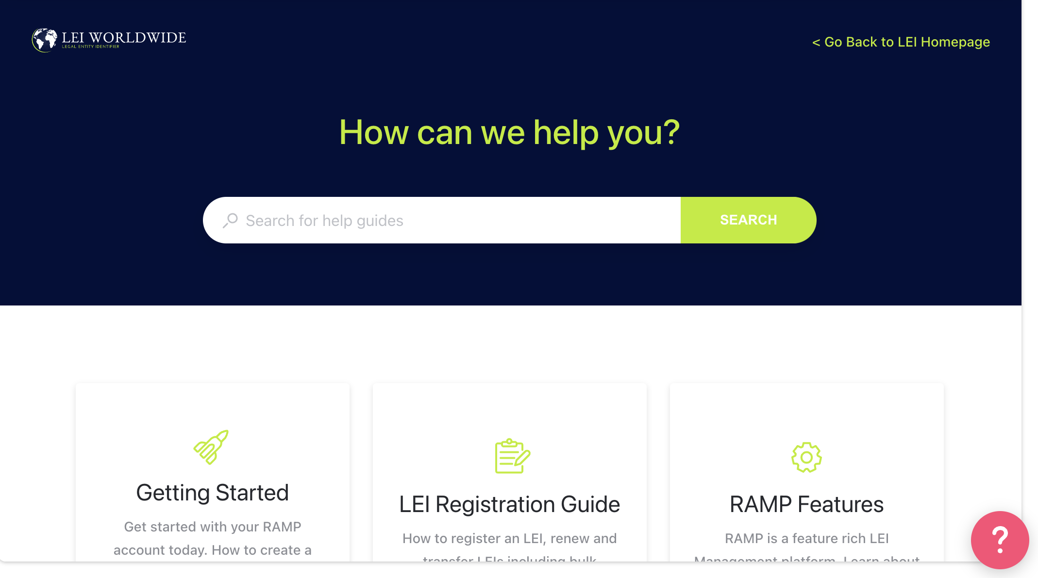 Program Lei LEI Search Tool | Customer Knowledge Base