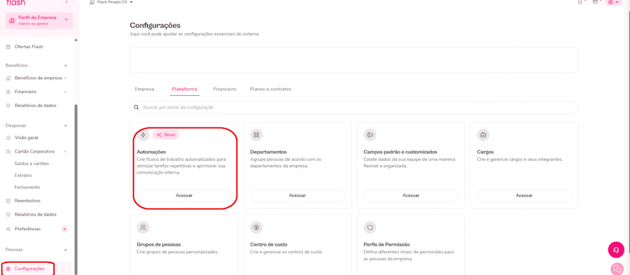 Gif com instruções para criar uma automação