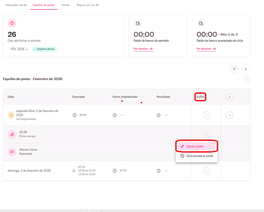 imagem exemplo com tela de ajustar marcação de ponto