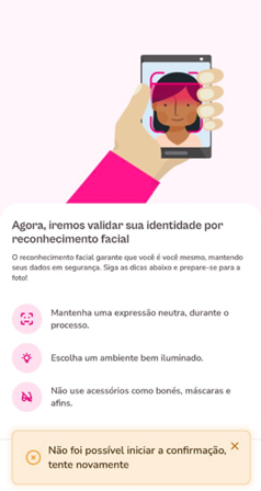 Imagem da tela de reconhecimento facial