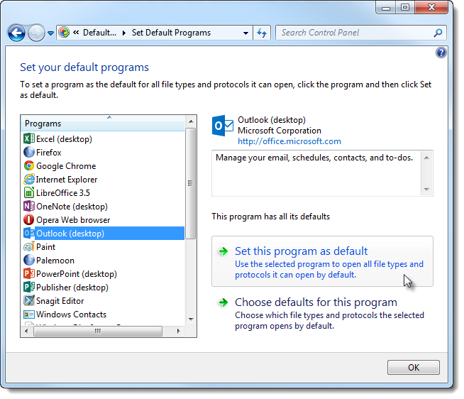 Default Programs