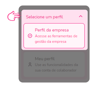 Imagem do menu perfil empresa.