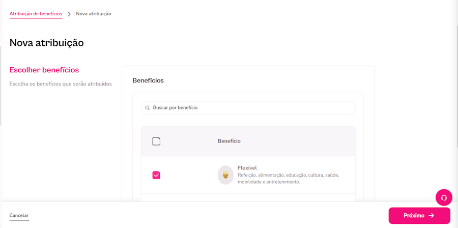 imagem exemplo de beneficio selecionado