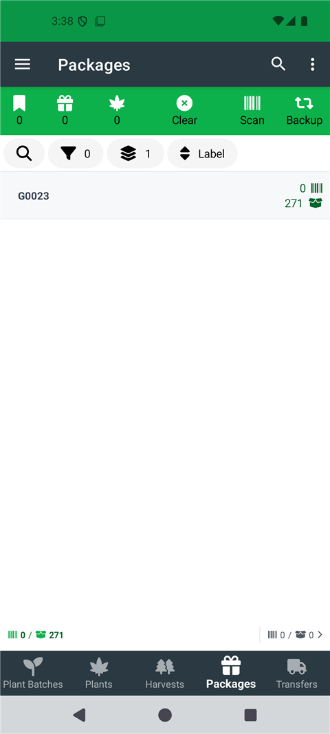 Packages tab of the List page showing the license row with scanned and total package counts - click to enlarge Packages tab of the List page showing the license row with scanned and total package counts