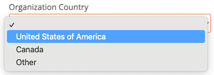 Image of a dropdown menu with one option selected.