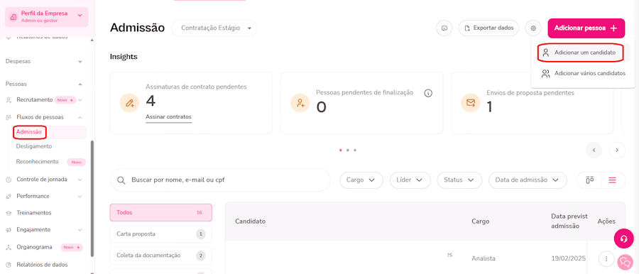 Gif com instruções para cadastrar um candidato