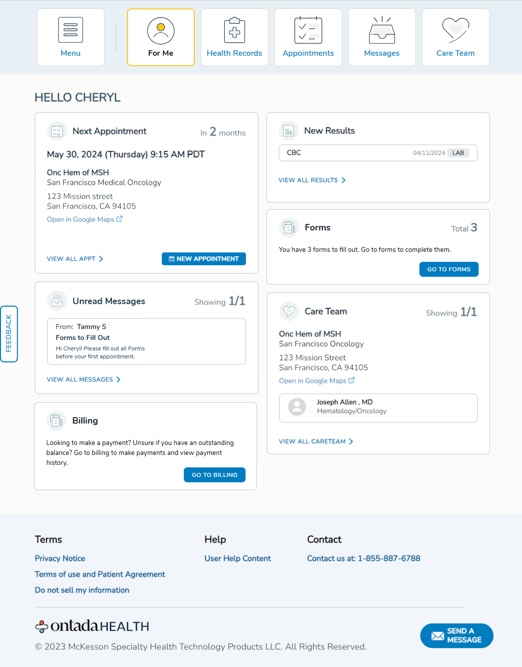The For Me page - click to enlarge The For Me page