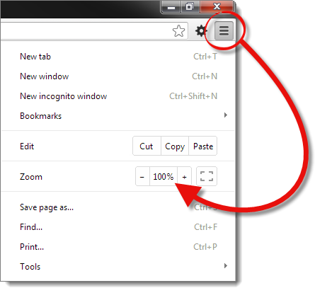 Zoom in Google Chrome