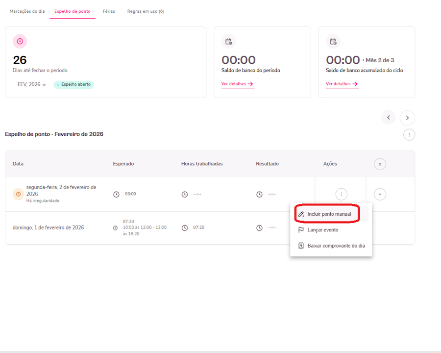 imagem exemplo de marcação de ponto