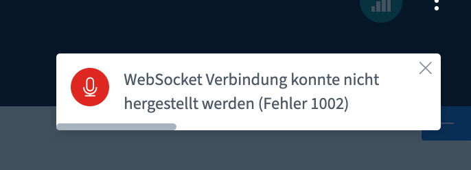 BBB - Fehler 1002 - klicken Sie zum Vergrößern BBB - Fehler 1002
