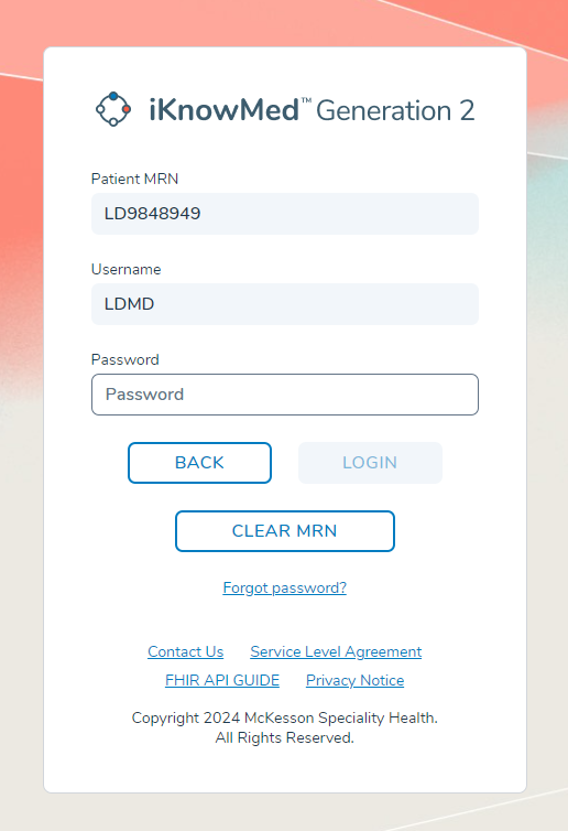 The Quick Login Password page - click to enlarge The Quick Login Password page