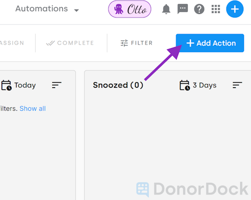 Add Action button on Action Board