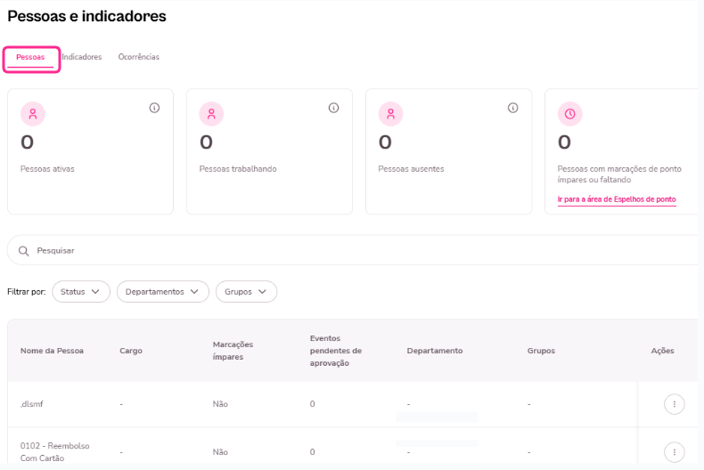Imagem da plataforma no painel de Pessoas