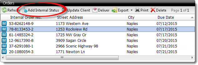 Add Order Status