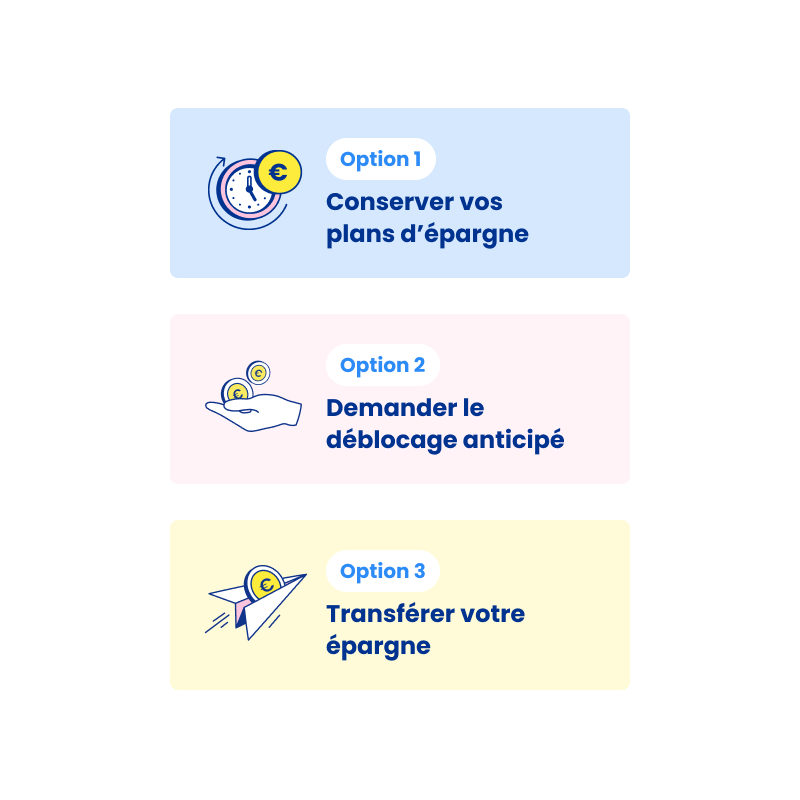 3 options disponibles quand on quitte son entreprise - cliquez pour agrandir 3 options disponibles quand on quitte son entreprise