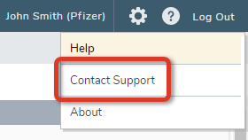 The Help menu with Contact Support highlighted - click to enlarge The Help menu with Contact Support highlighted