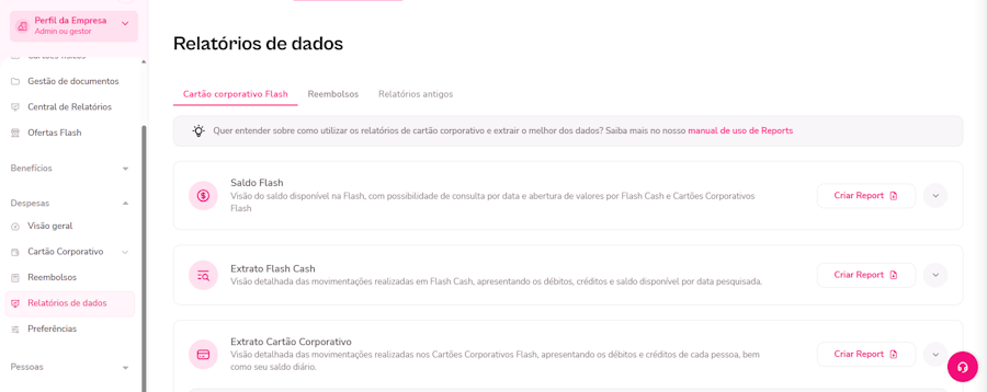 imagem da plataforma com print da tela de relatório de dados