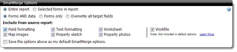 SmartMerge options