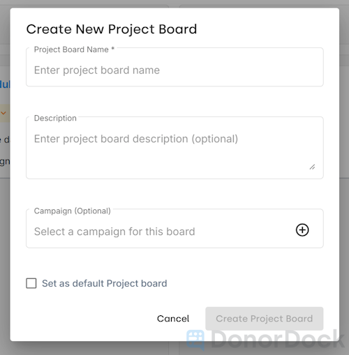 New Project Fields
